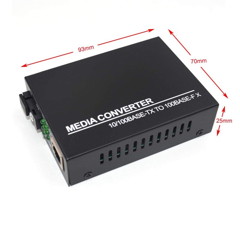 Primeda 10/100Mbps Ethernet Media Converters, Bi-Directional Single-Mode SC Fiber - A Pair of 10/100Base-TX to 100Base-FX up to 20Km(12.4mi) - Image 4